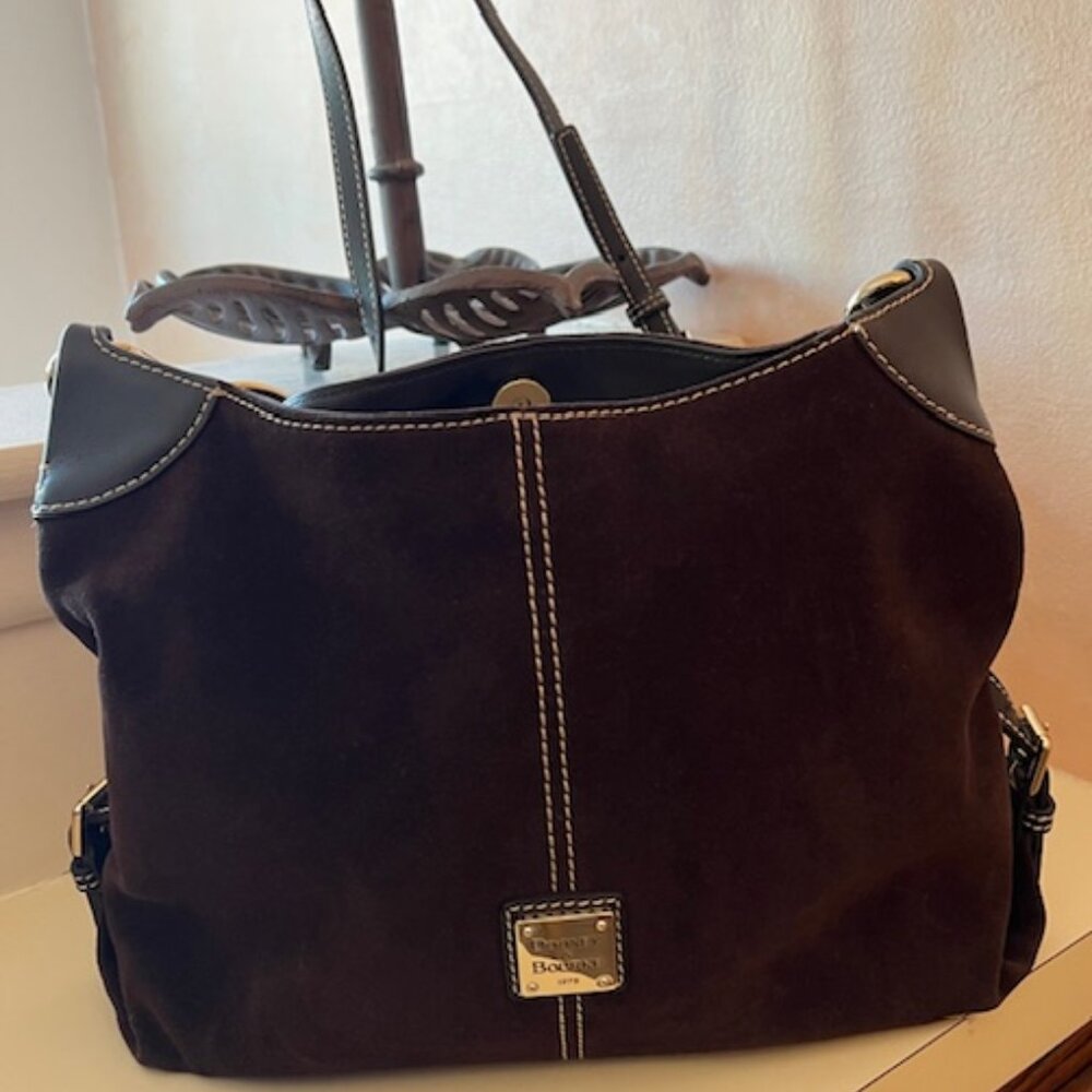 Dooney & Bourke dark brown suede shoulder Bag
